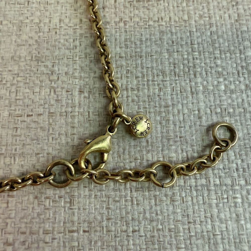 J Crew Gold Blue Yellow Green Crystal Necklace - Picture 4 of 4